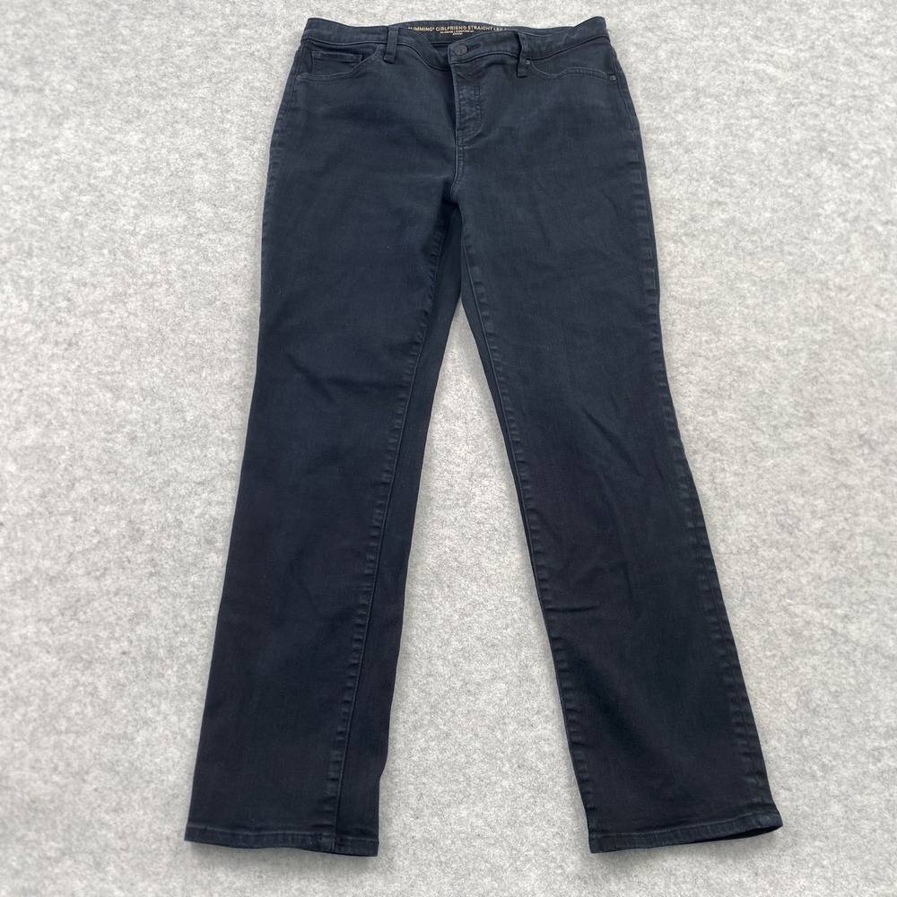 Chico's So Slimming Girlfriend Straight Jeans Womens 10 (32x28) Stretch Denim